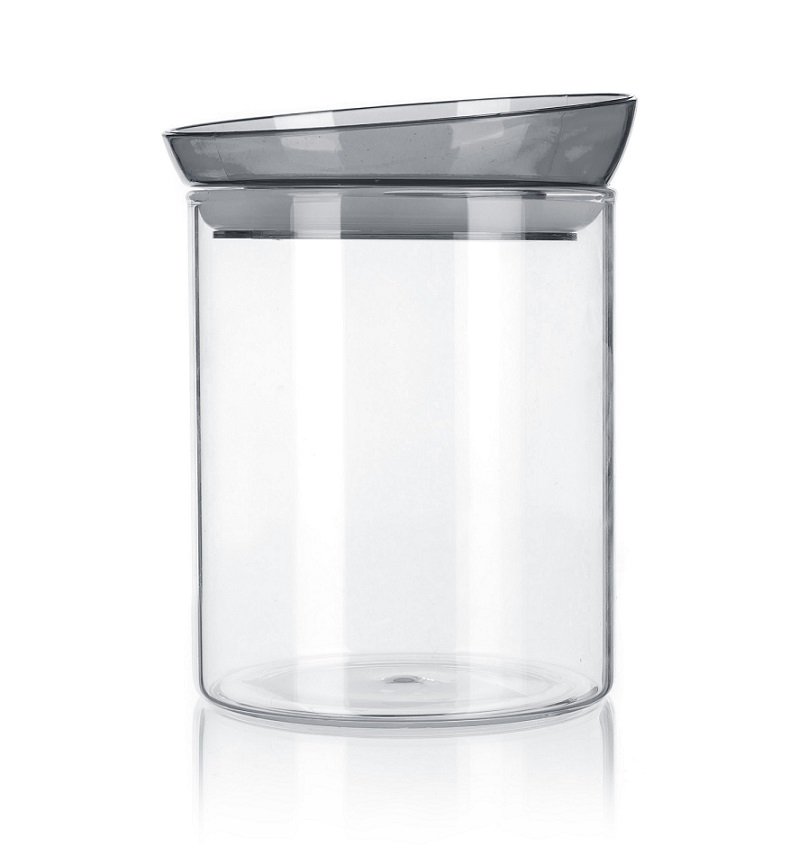Szklany pojemnik do przechowywania z uszczelką 1100 ml szary