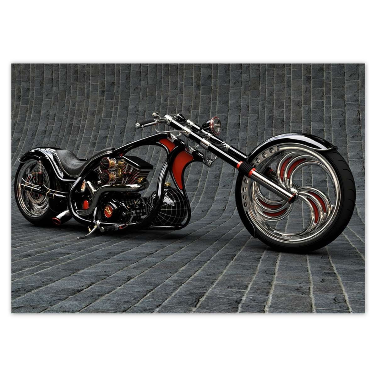 Naklejka ścienna A4 POZIOM Chopper Motocykl Motor