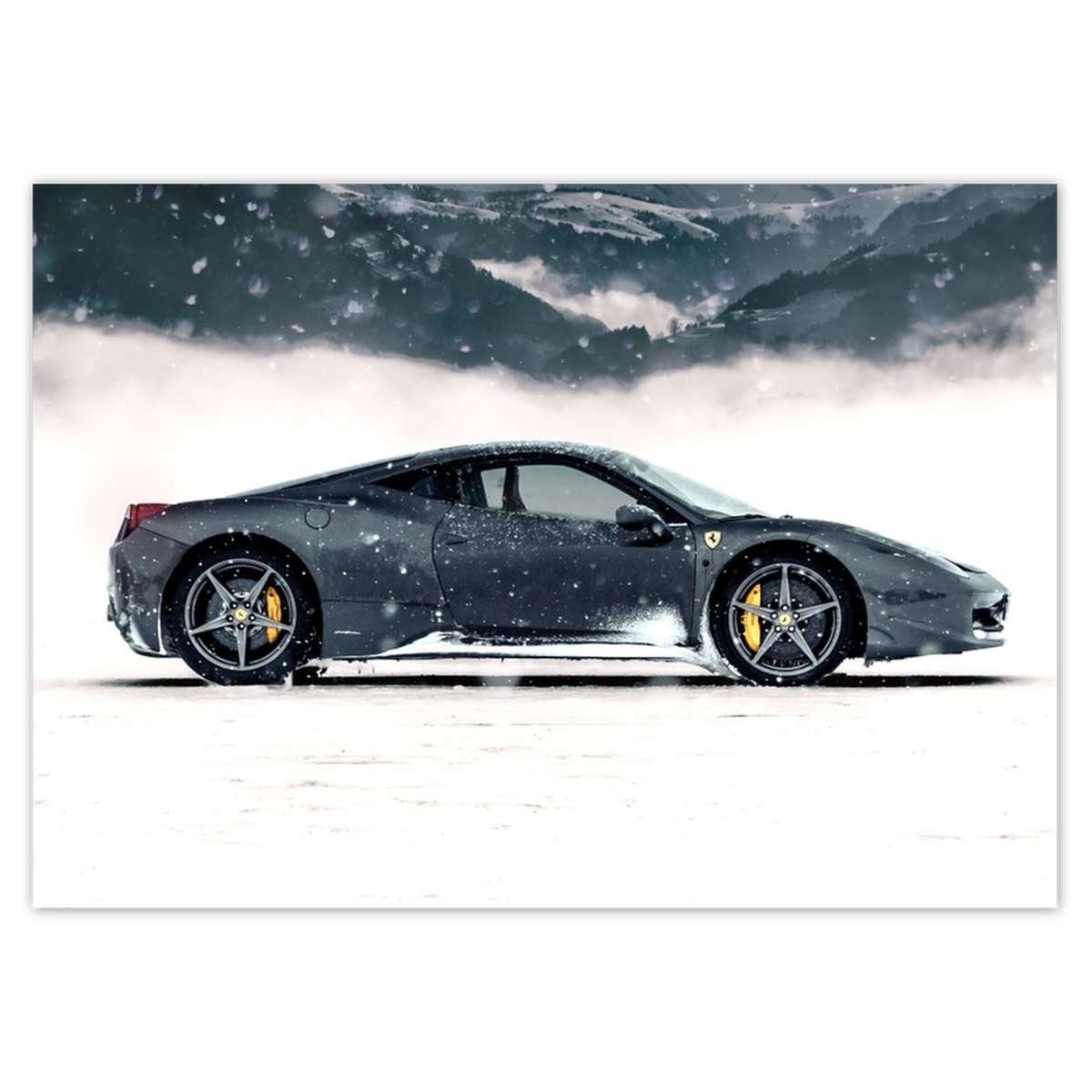 Naklejka ścienna A4 POZIOM Ferrari w zimowej aurze