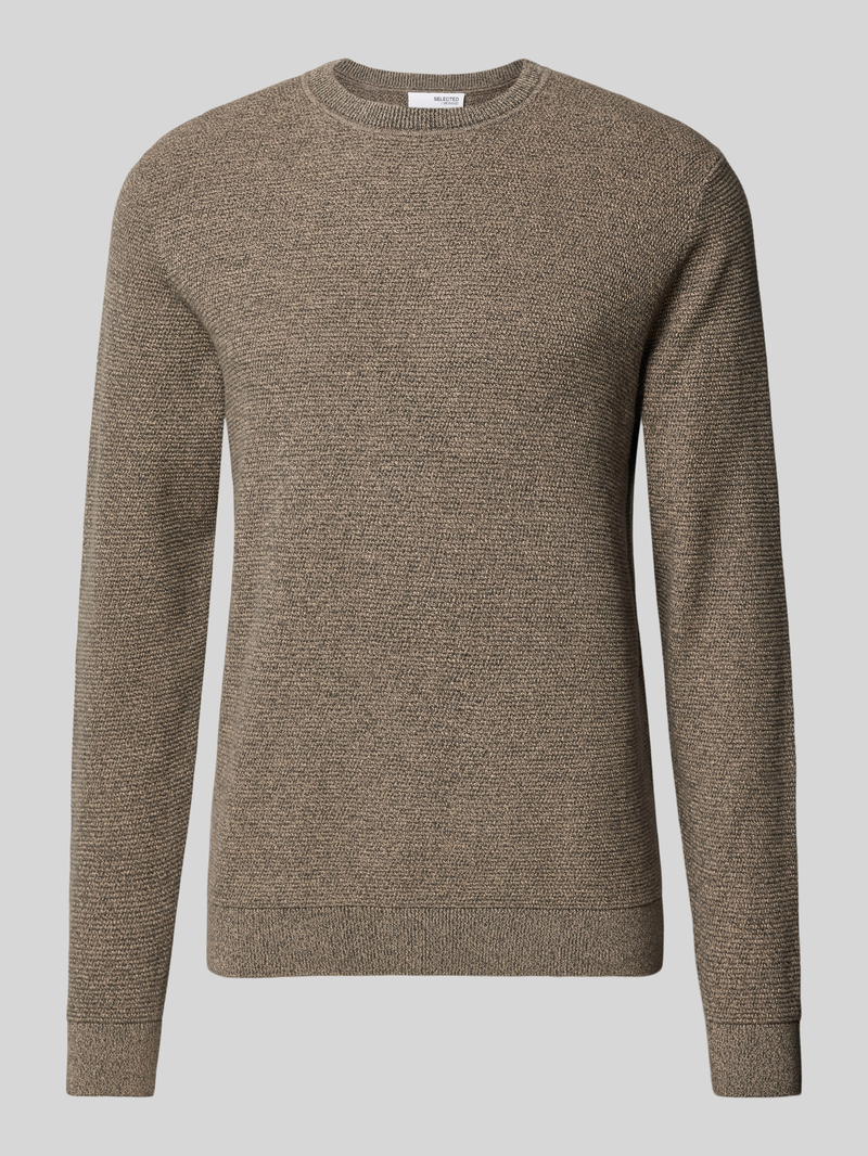 Sweter z dzianiny z prążkowanymi wykończeniami model ‘ROSS’