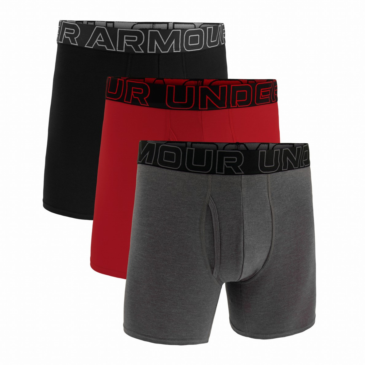 Męskie bokserki Under Armour M UA Perf Cotton 6in Rozmiar: XXL / Kolor: szary/czarny