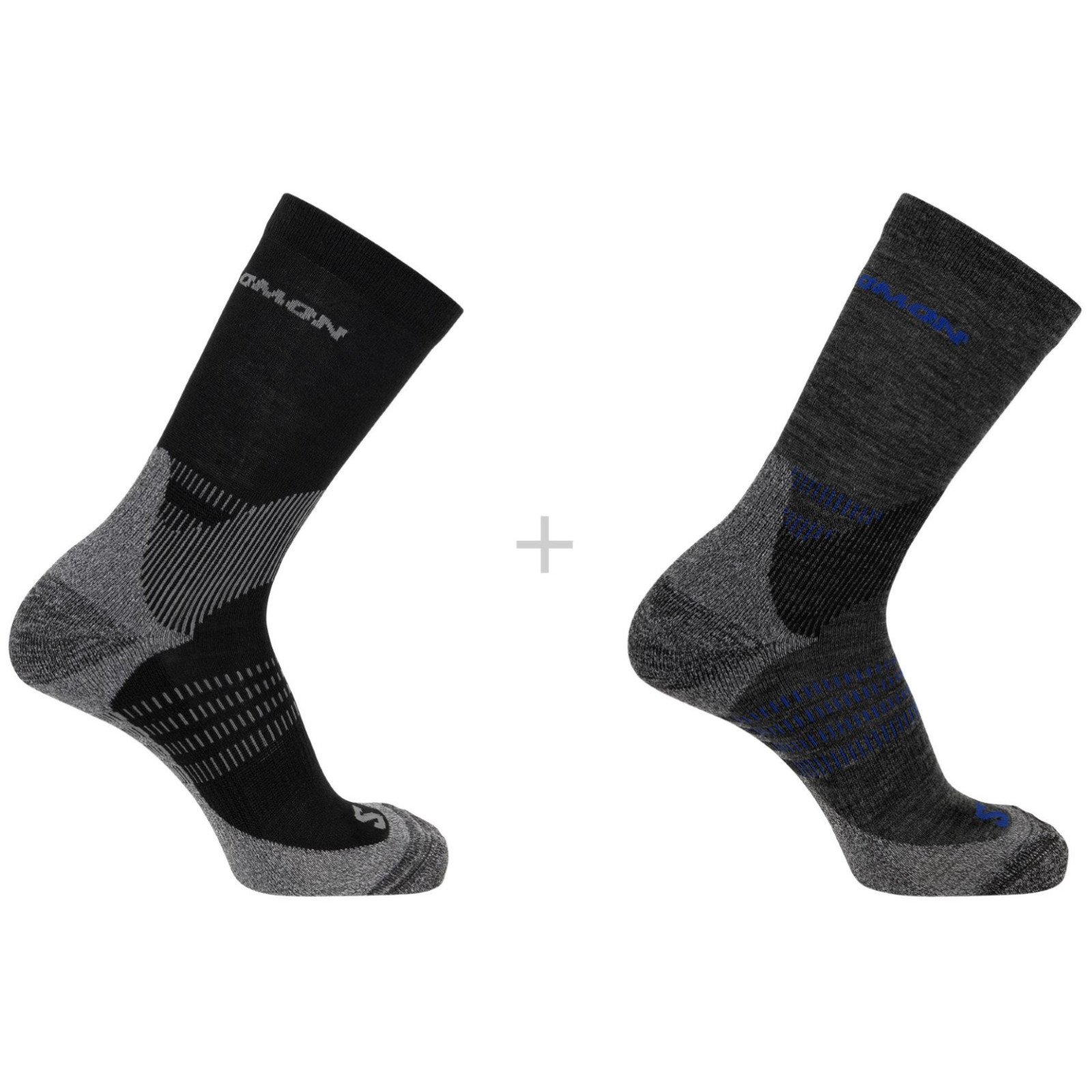 Wysokie skarpetki Salomon X Ultra Access Crew 2-Pack Rozmiar skarpet: 45-47 / Kolor: szary