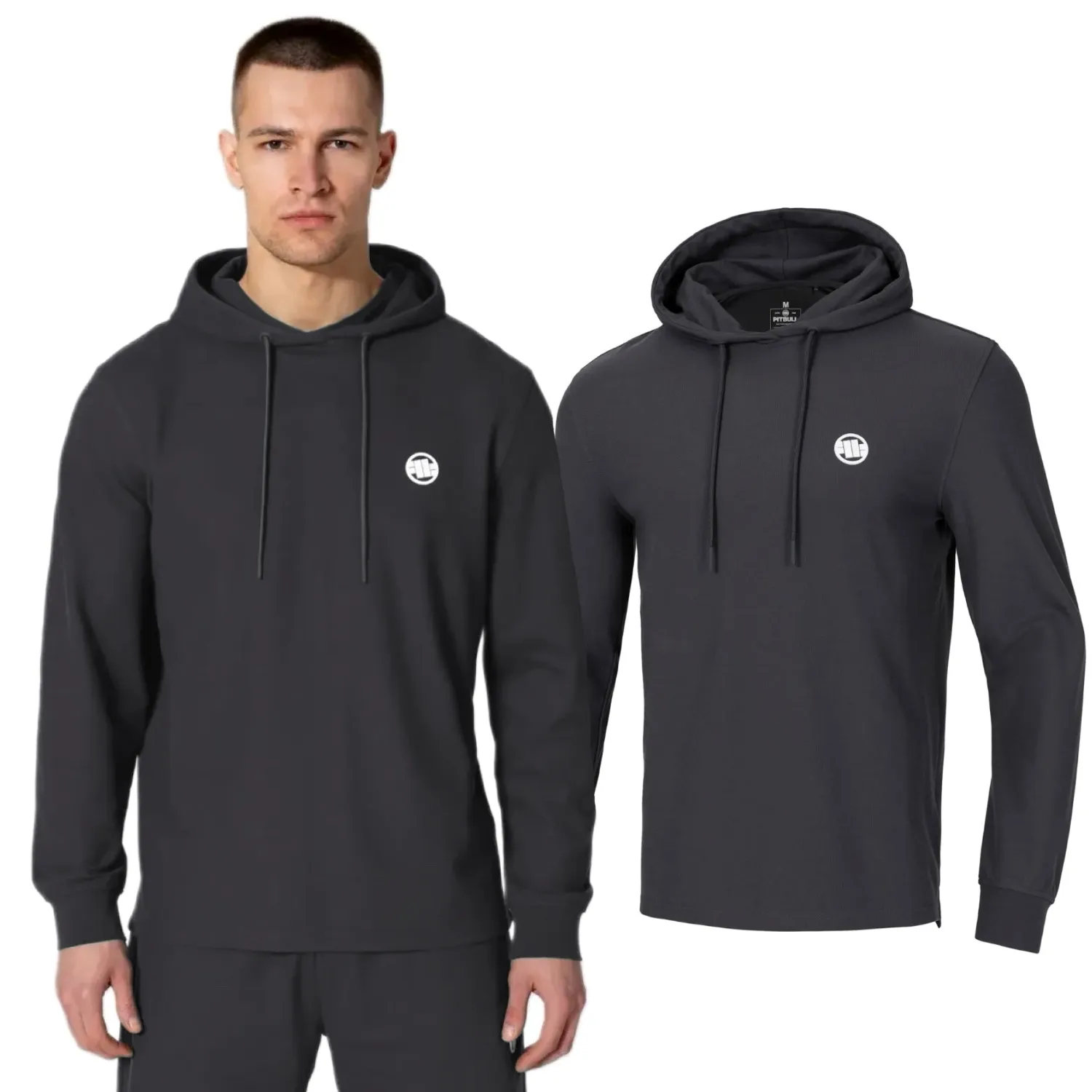 Bluza z kapturem Pit Bull Heavy Weight 220 Coolmax Pique Rockey '24 - Grafitowa L