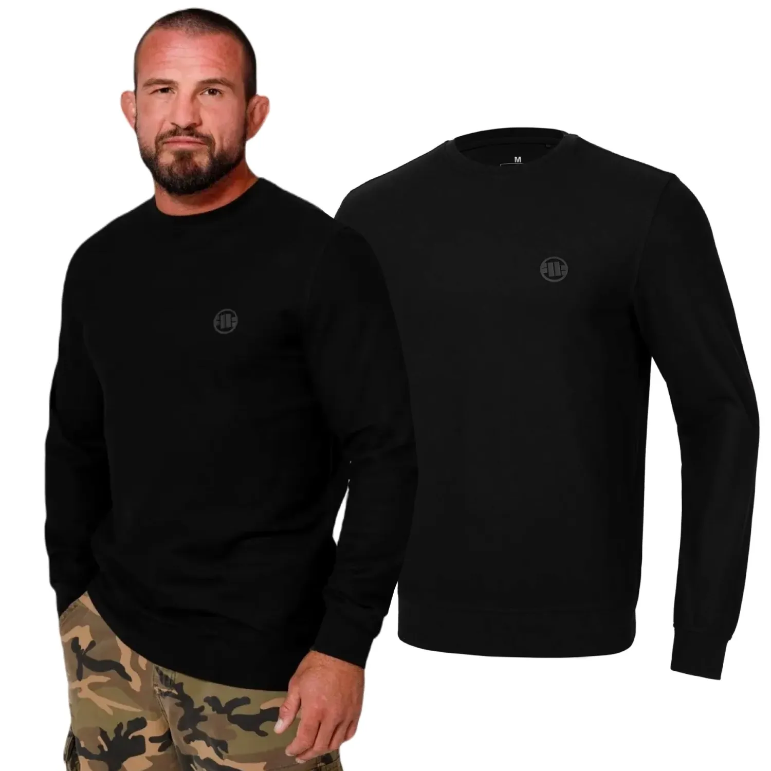 Koszulka z długim rękawem Pit Bull Heavy Weight 220 Coolmax Pique Rockey '24 - Czarna XL