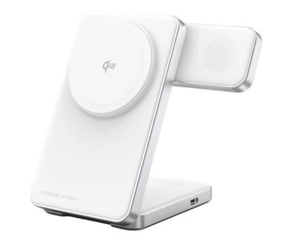 Mobile Origin Qi2 CompactStand 3in1 white/silver