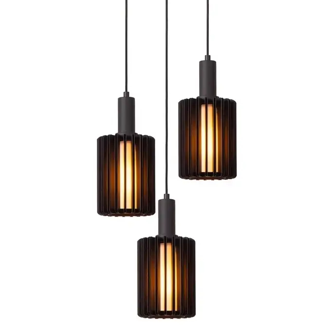 Potrójna lampa zwisowa Lambres 45410/13/30 Lucide metalowa czarna
