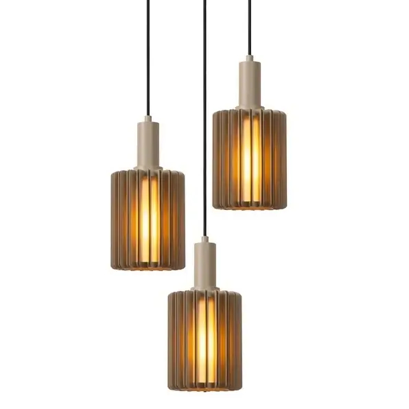 Wisząca potrójna lampa Lambres 45410/13/41 Lucide nad wyspę szara