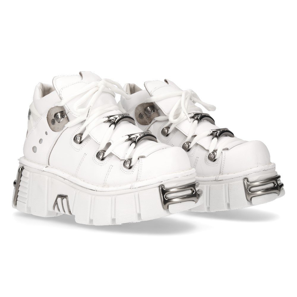 Buty New Rock Napa Blanca, Tower Blanco Acero + Lateral + Puntera + Trasera [M-106N-S18]-37