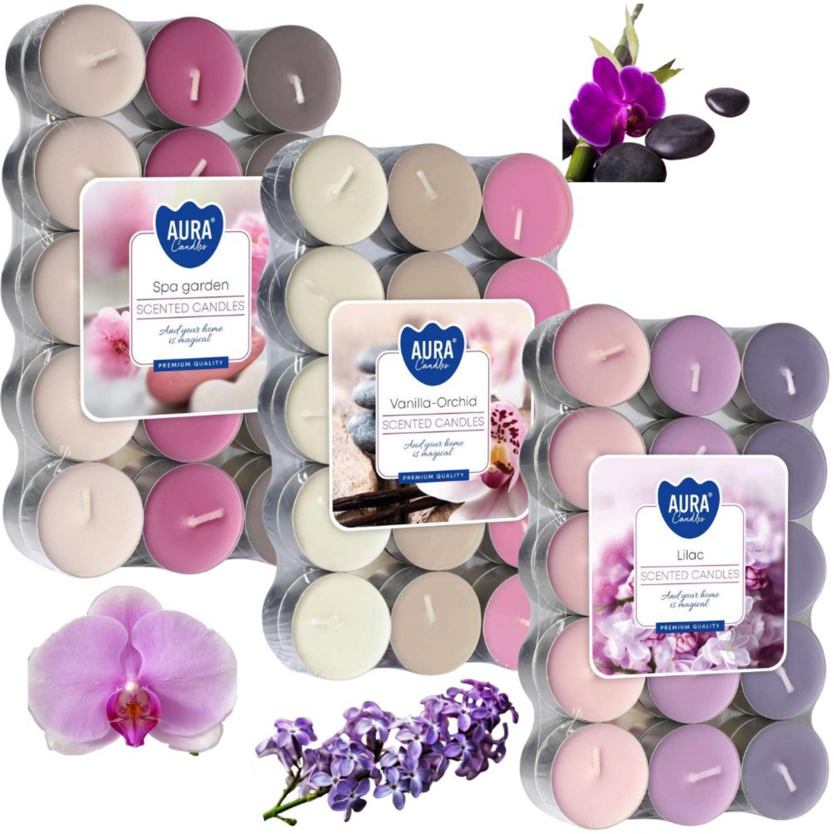 Świeczki Zapachowe Podgrzewacze Świeca Tealight 90 Szt Świece Zestaw Świec
