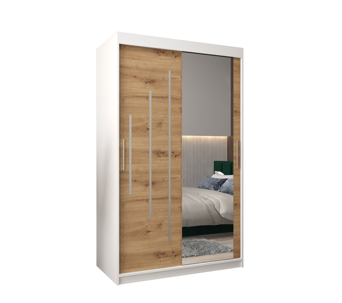 Szafa przesuwna Garderoba YORK 2 120 gł. 62 biały/artisan