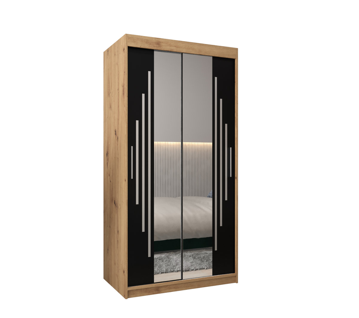 Szafa przesuwna Garderoba YORK 1 100 gł. 62 artisan/czarny