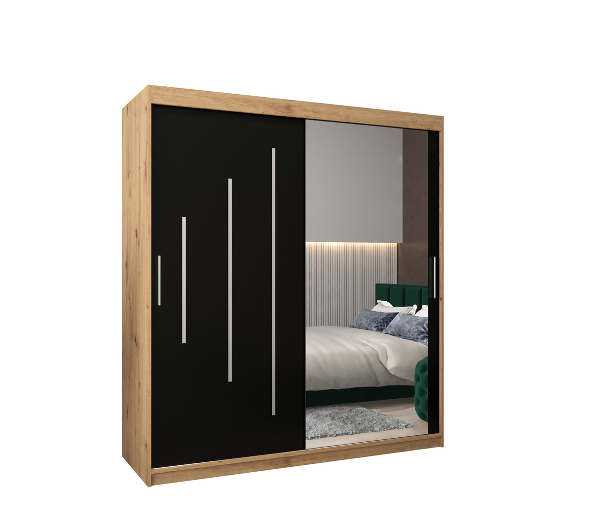 Szafa przesuwna Garderoba YORK 2 180 gł. 62 artisan/czarny
