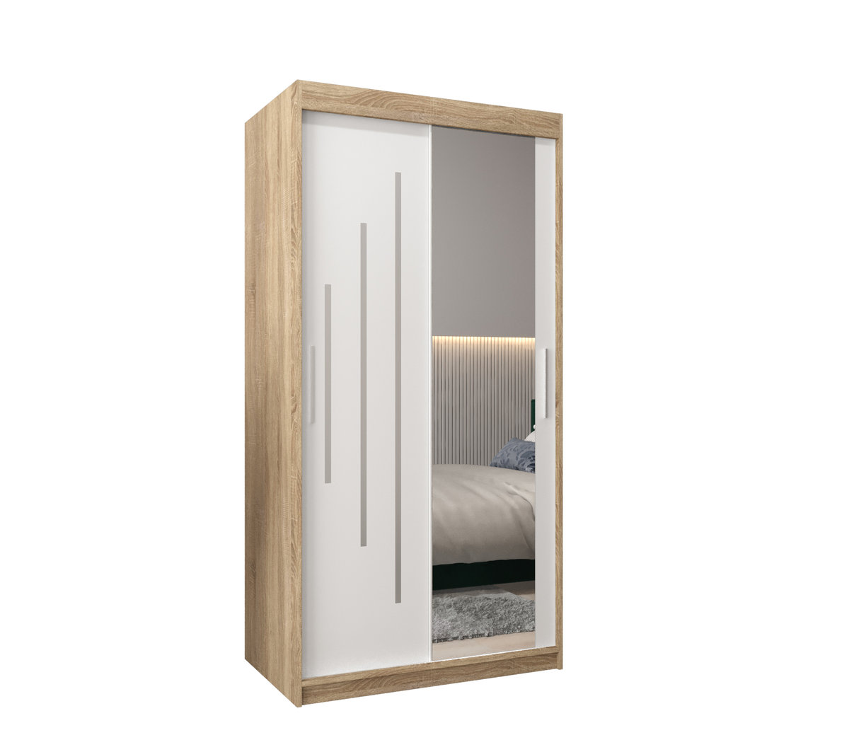 Szafa przesuwna Garderoba YORK 2 100 gł. 62 sonoma/biały