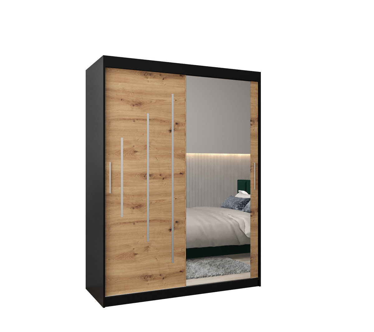 Szafa przesuwna Garderoba YORK 2 150 gł. 62 czarny/artisan