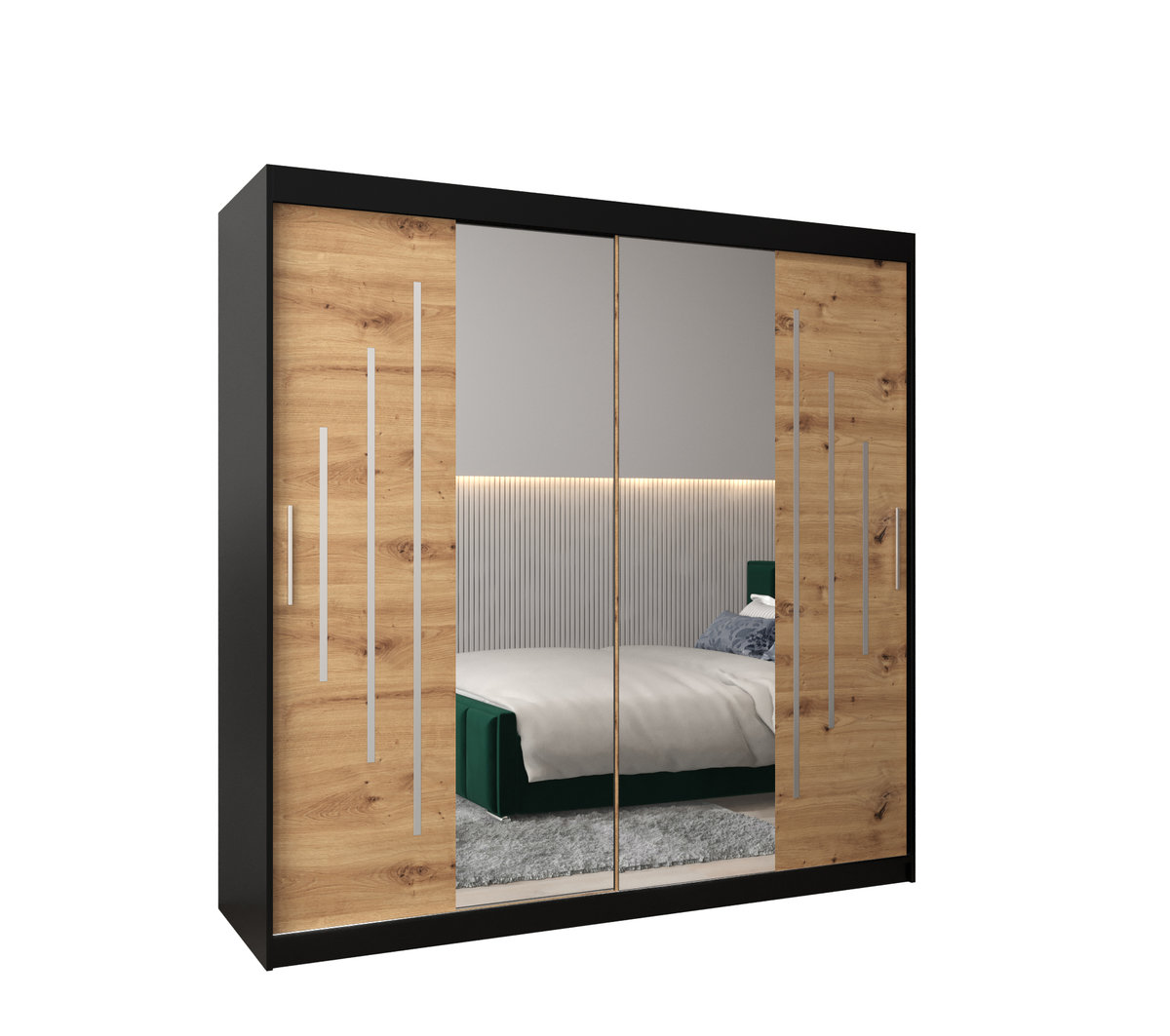 Szafa przesuwna Garderoba YORK 1 200 gł. 62 czarny/artisan