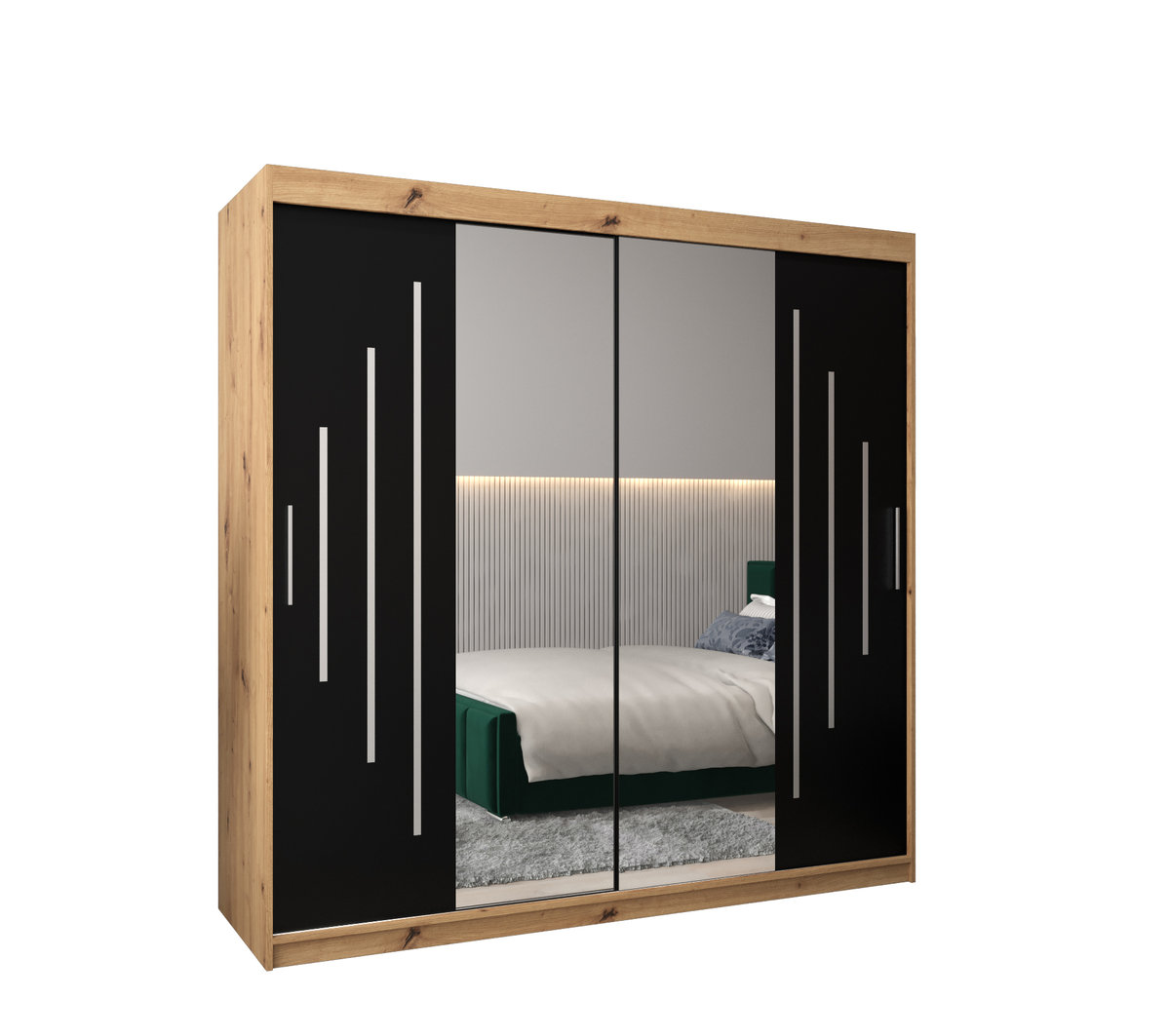 Szafa przesuwna Garderoba YORK 1 200 gł. 62 artisan/czarny