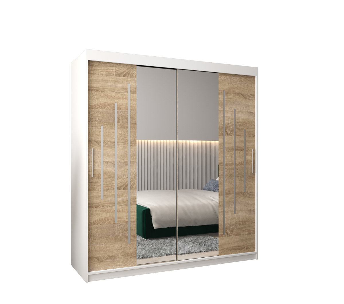 Szafa przesuwna Garderoba YORK 1 180 gł. 62 biały/sonoma