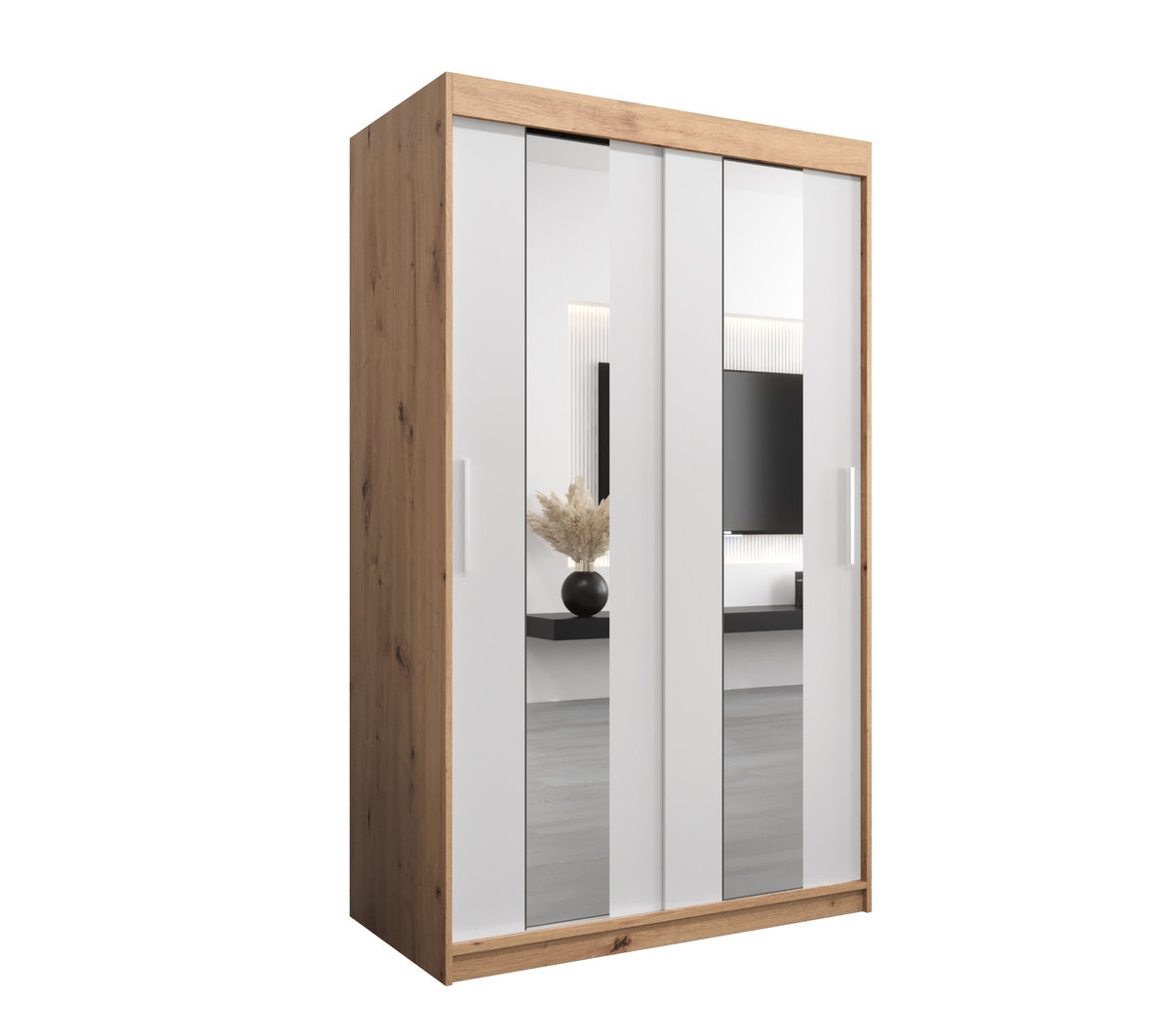 Szafa przesuwna Garderoba POLE 120 gł. 62 artisan/biały