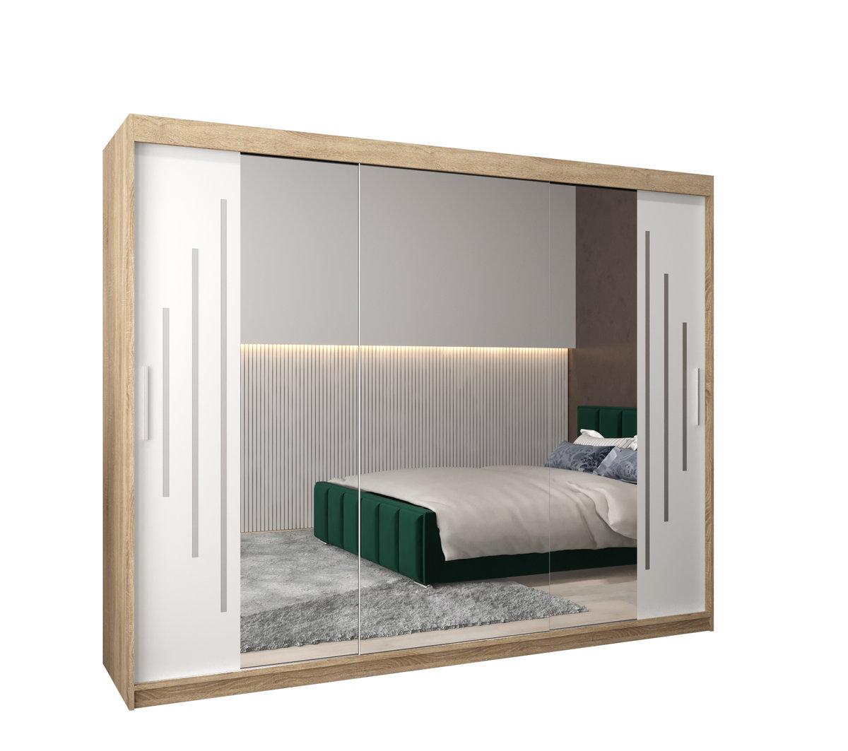 Szafa przesuwna Garderoba YORK 2 250 gł. 62 sonoma/biały