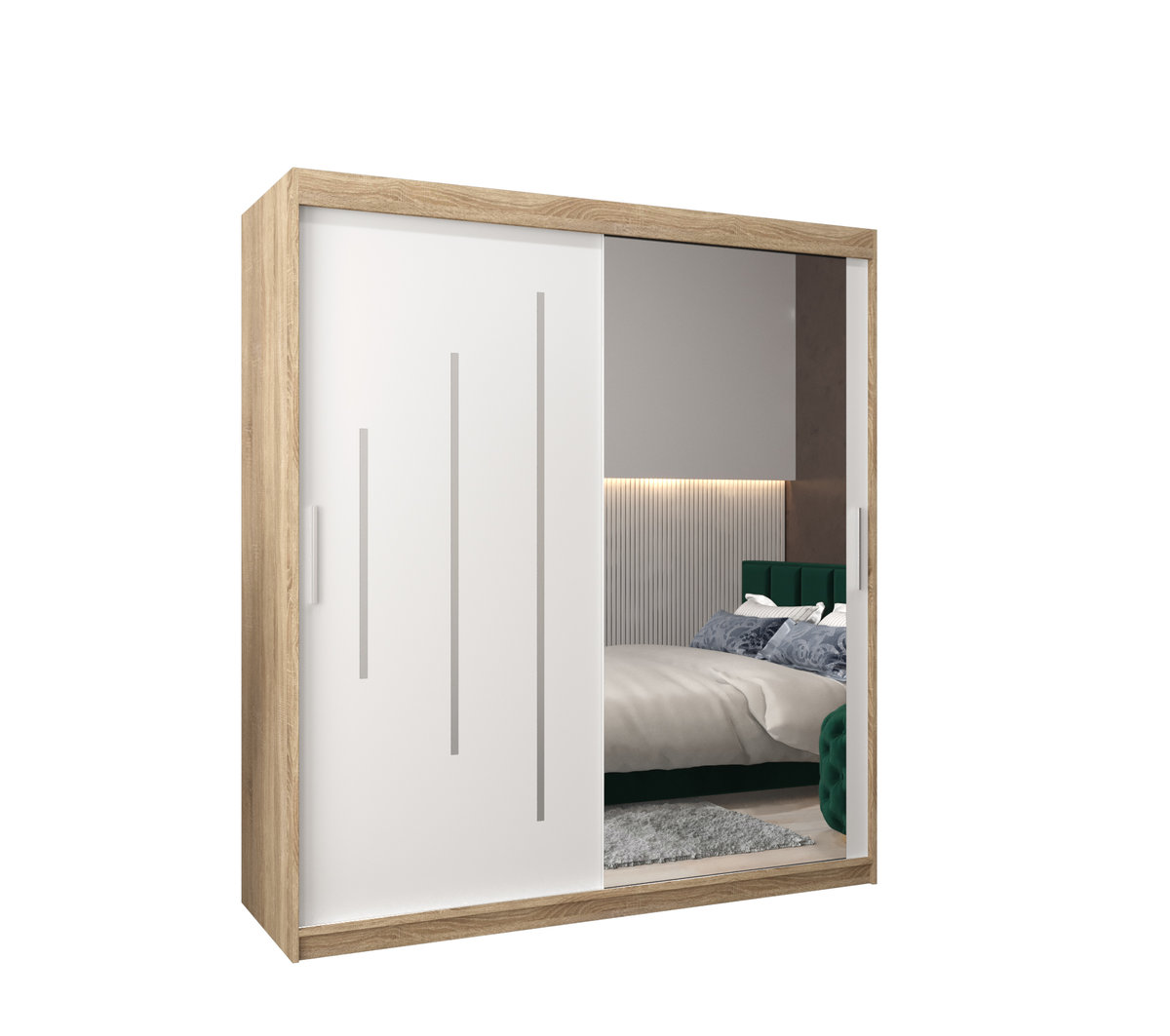 Szafa przesuwna Garderoba YORK 2 180 gł. 62 sonoma/biały