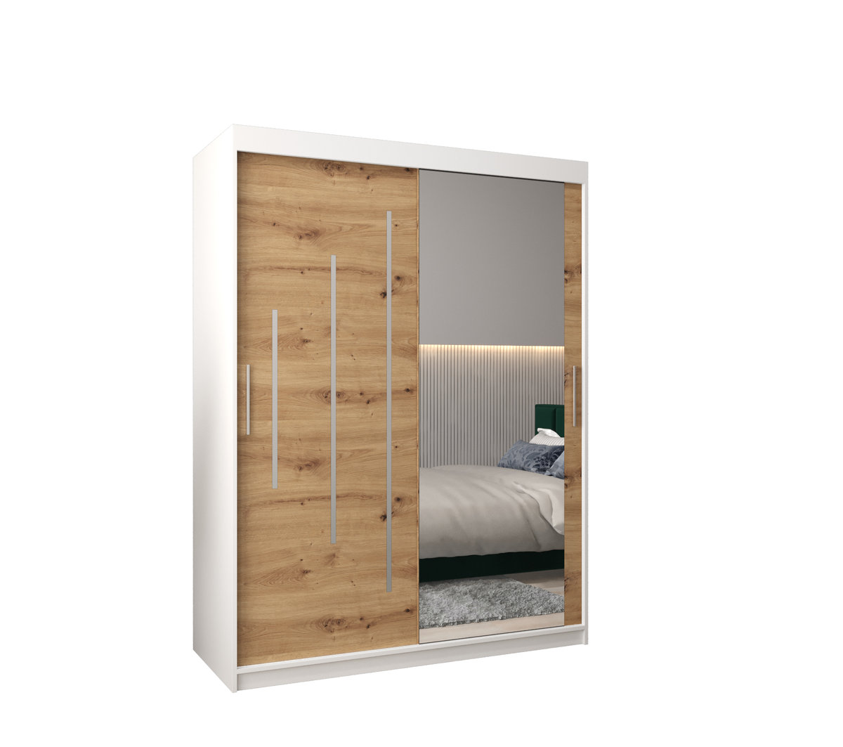 Szafa przesuwna Garderoba YORK 2 150 gł. 62 biały/artisan
