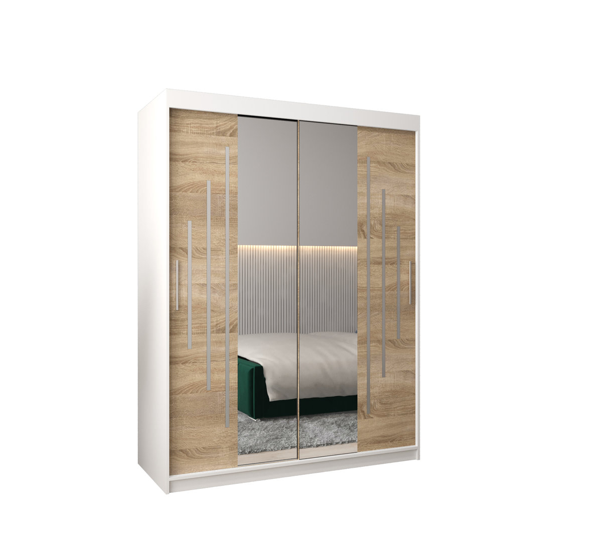 Szafa przesuwna Garderoba YORK 1 150 gł. 62 biały/sonoma