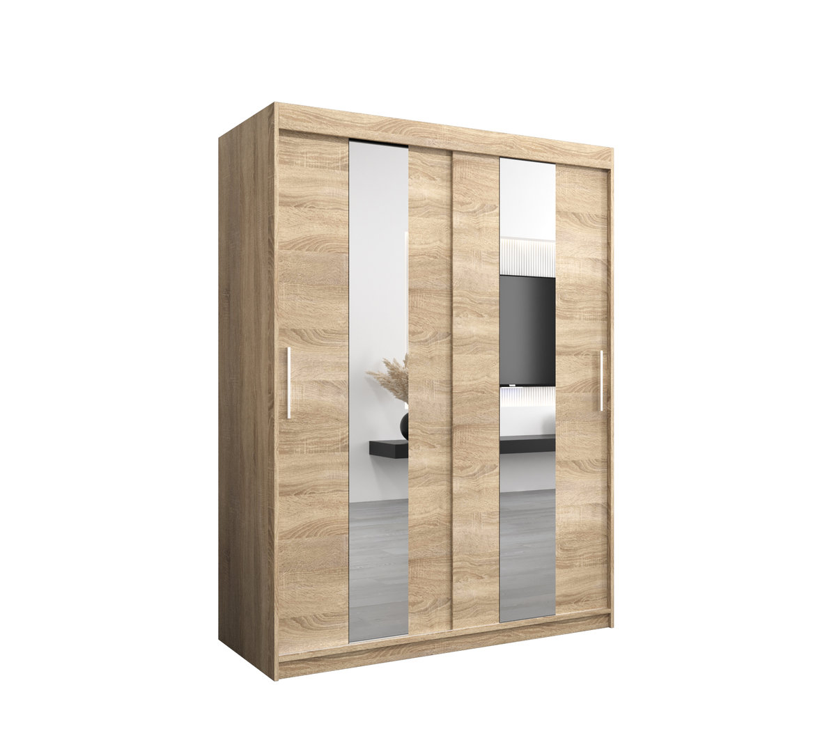 Szafa przesuwna Garderoba POLE 150 gł. 62 sonoma/sonoma