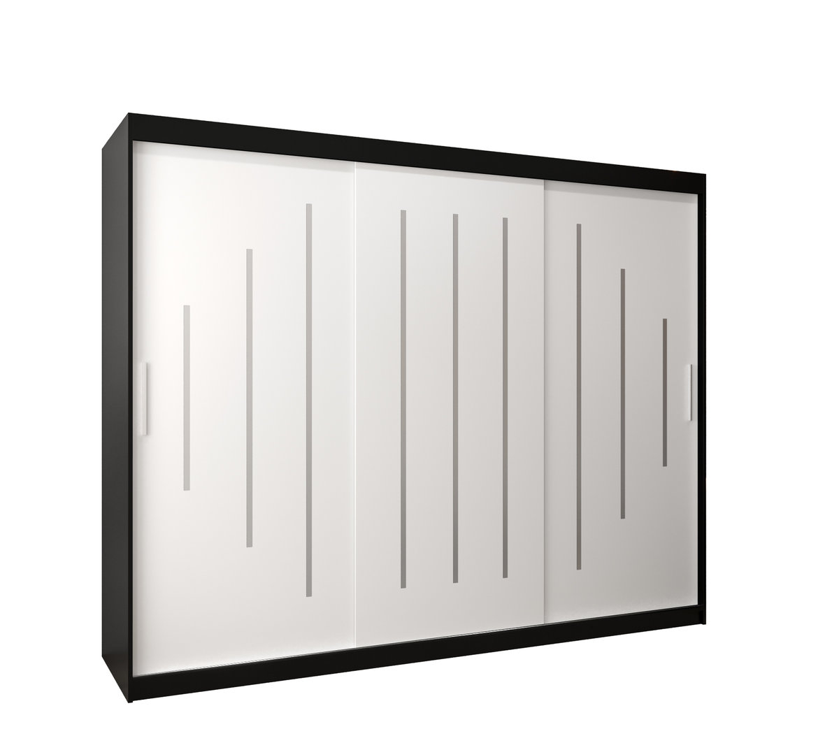 Szafa przesuwna Garderoba YORK 250 gł. 62 czarny/biały