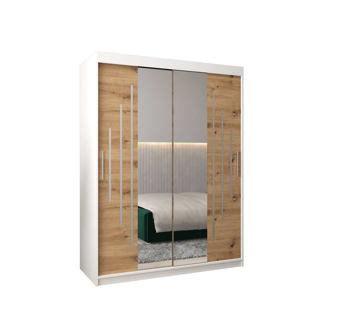 Szafa przesuwna Garderoba YORK 1 150 gł. 62 biały/artisan