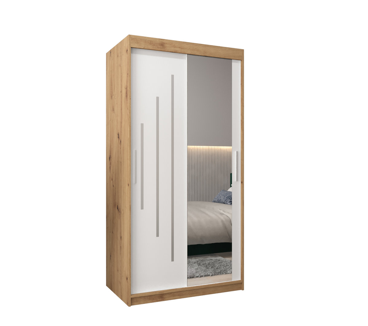 Szafa przesuwna Garderoba YORK 2 100 gł. 62 artisan/biały