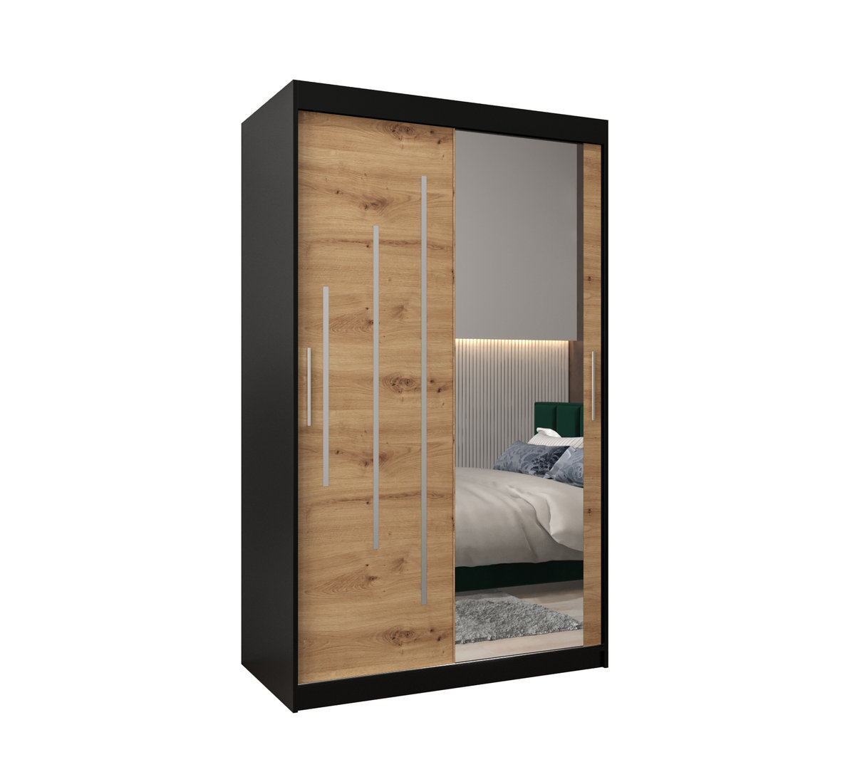 Szafa przesuwna Garderoba YORK 2 120 gł. 62 czarny/artisan