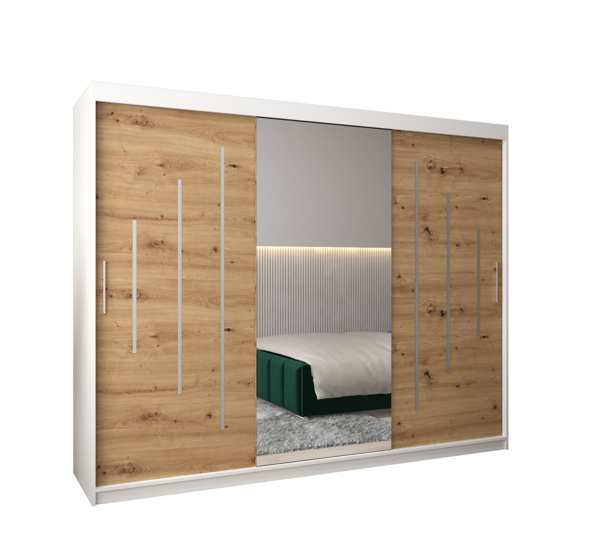 Szafa przesuwna Garderoba YORK 1 250 gł. 62 biały/artisan