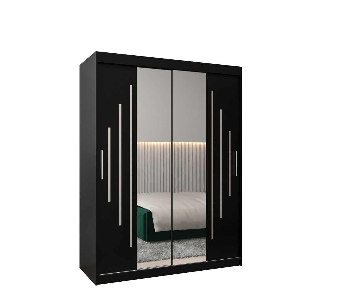 Szafa przesuwna Garderoba YORK 1 150 gł. 62 czarny/czarny