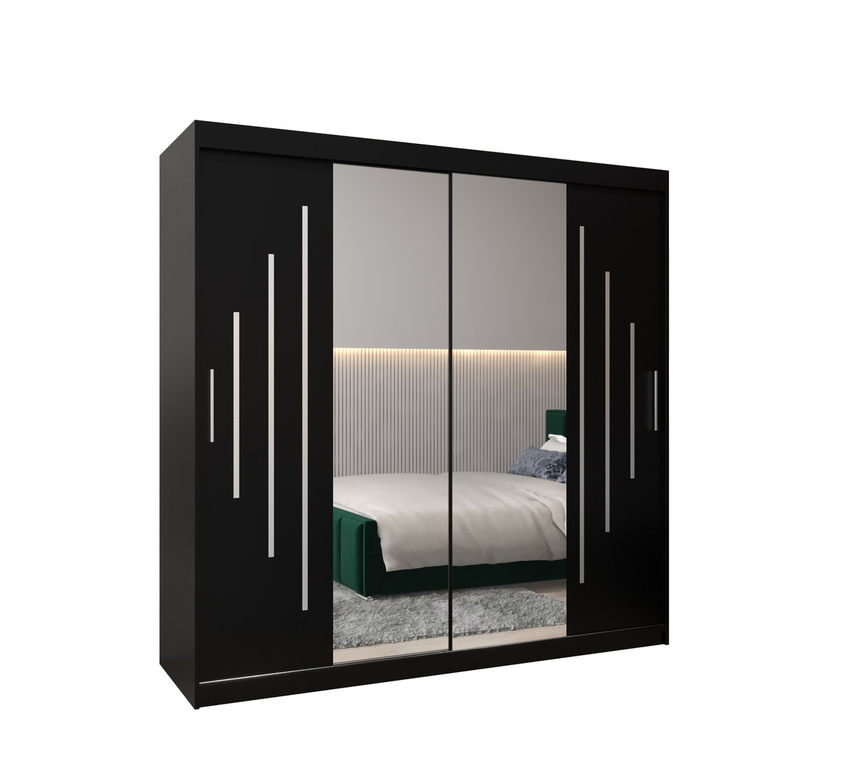Szafa przesuwna Garderoba YORK 1 200 gł. 62 czarny/czarny