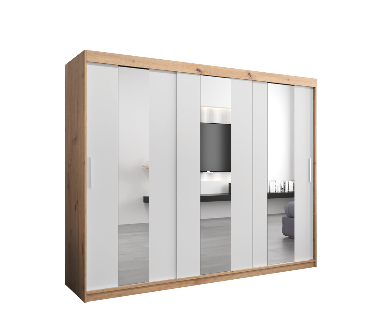 Szafa przesuwna Garderoba POLE 250 gł. 62 artisan/biały