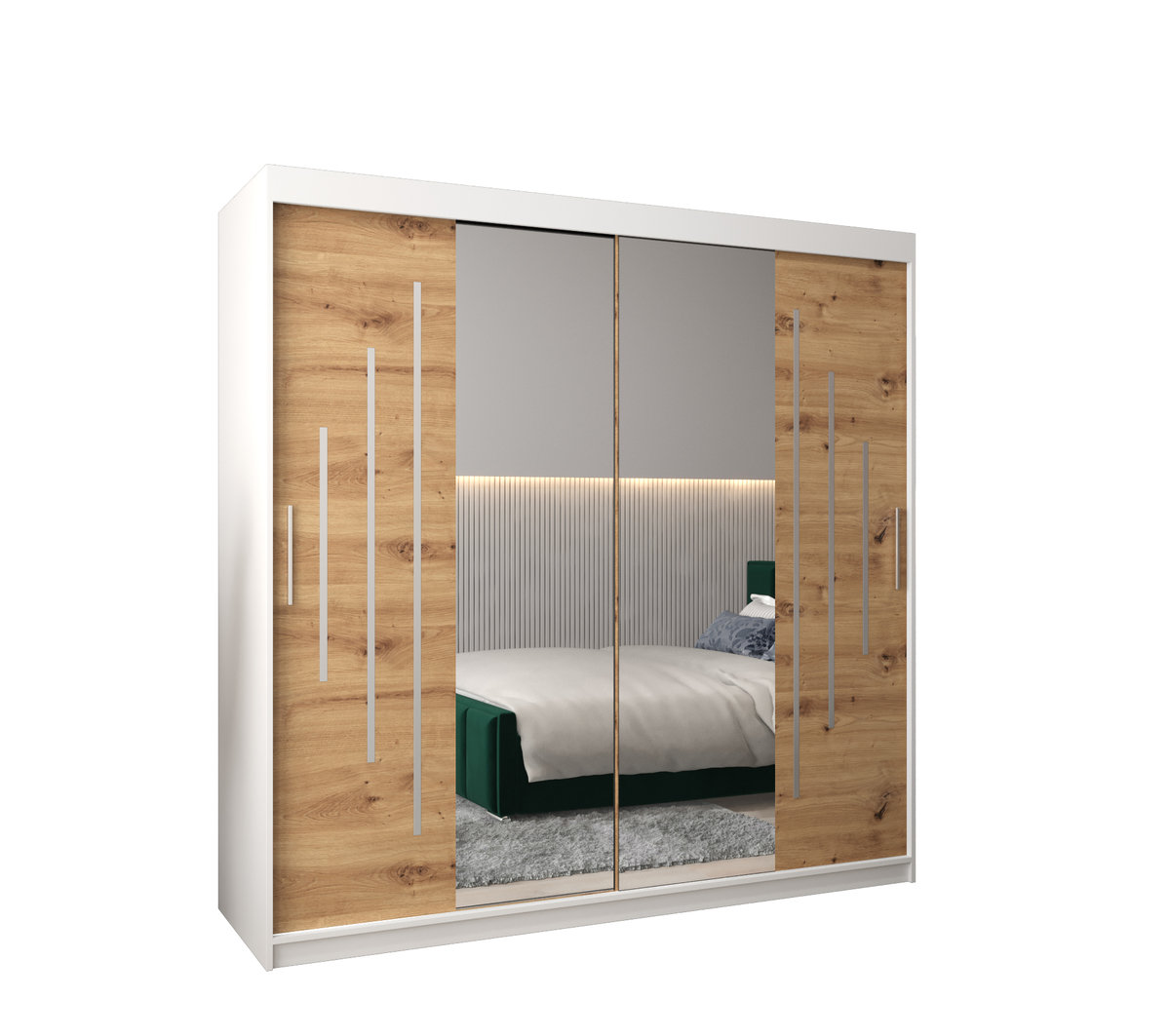 Szafa przesuwna Garderoba YORK 1 200 gł. 62 biały/artisan