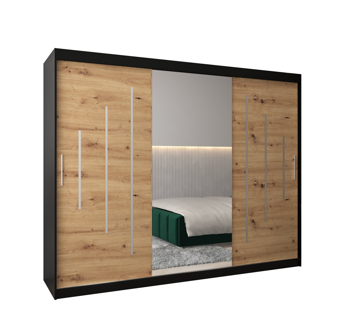 Szafa przesuwna Garderoba YORK 1 250 gł. 62 czarny/artisan