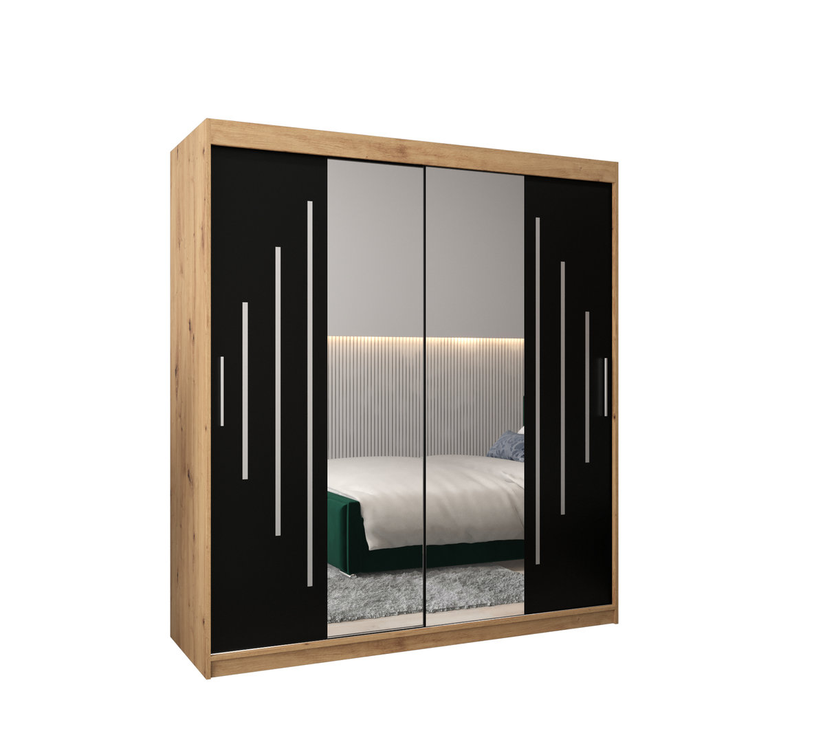 Szafa przesuwna Garderoba YORK 1 180 gł. 62 artisan/czarny