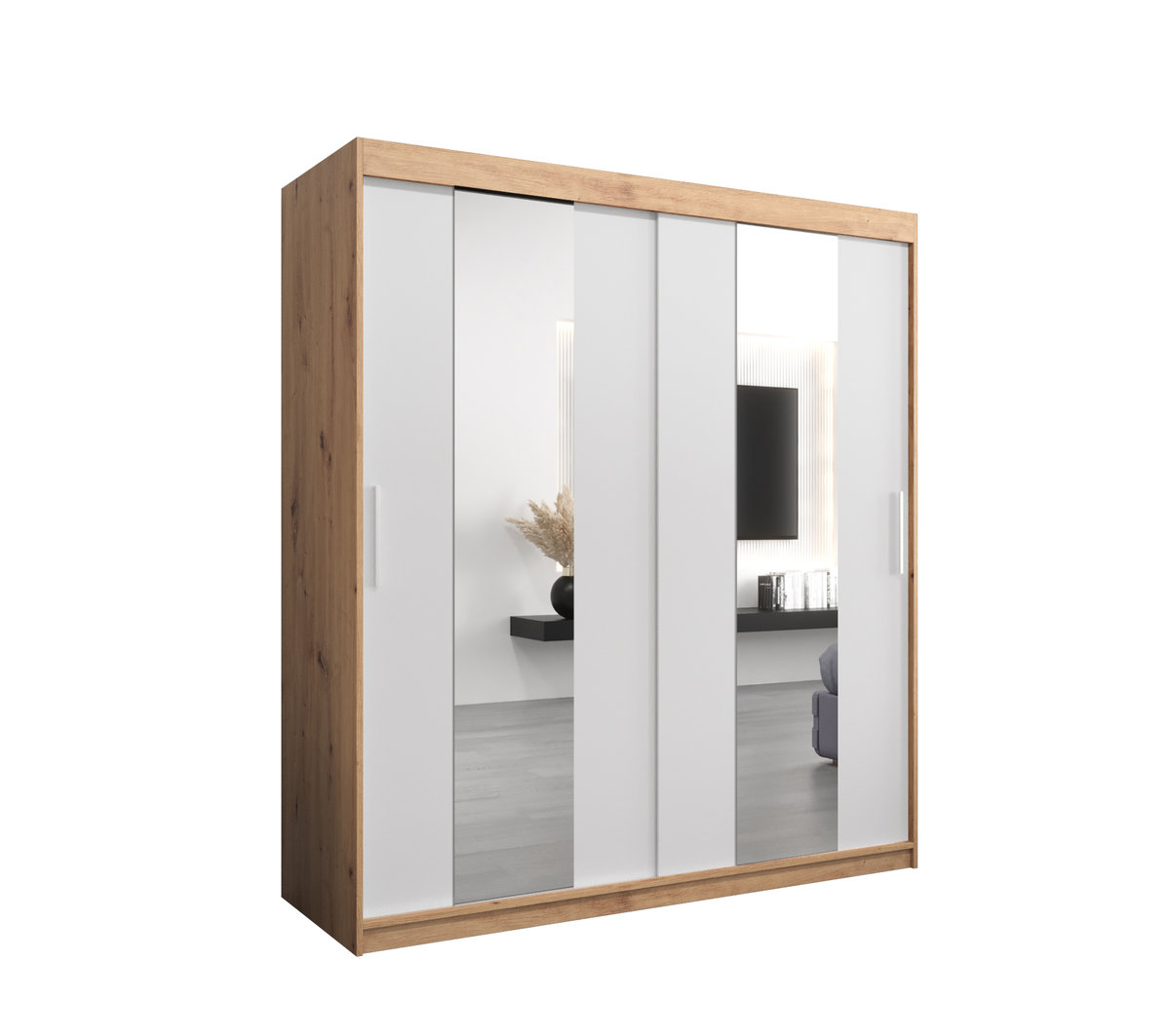 Szafa przesuwna Garderoba POLE 180 gł. 62 artisan/biały