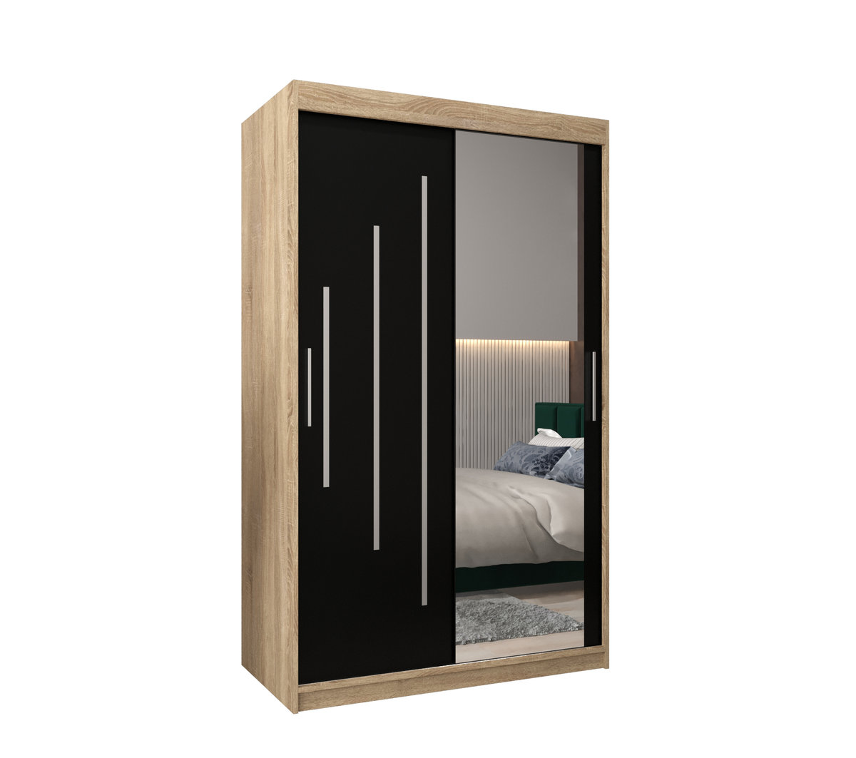 Szafa przesuwna Garderoba YORK 2 120 gł. 62 sonoma/czarny