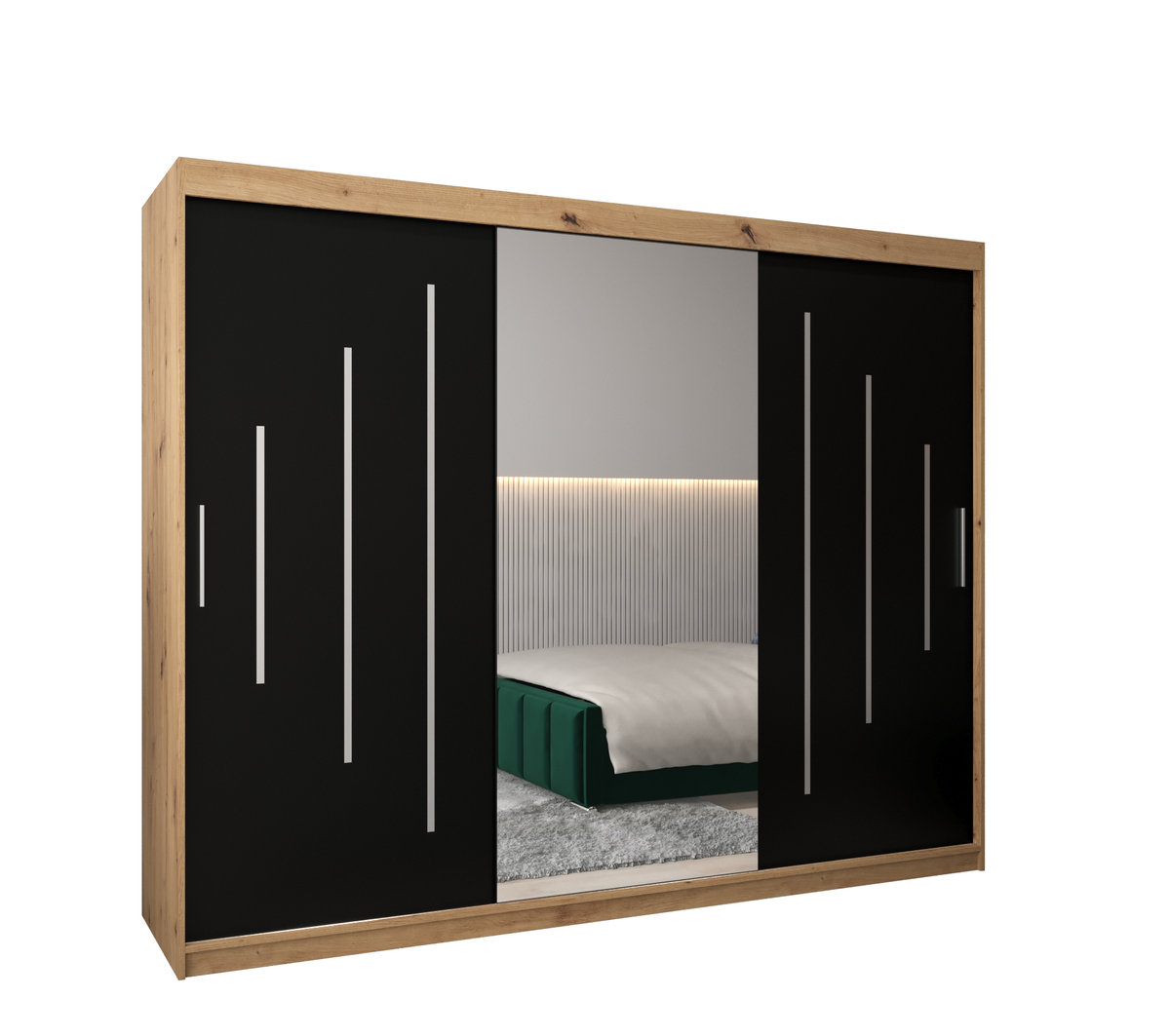 Szafa przesuwna Garderoba YORK 1 250 gł. 62 artisan/czarny