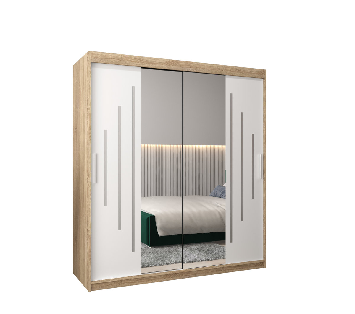 Szafa przesuwna Garderoba YORK 1 180 gł. 62 sonoma/biały