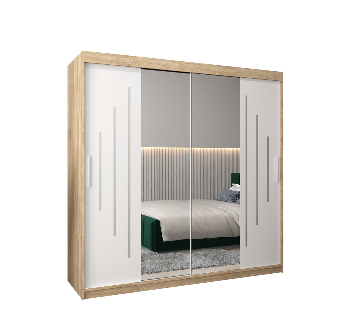 Szafa przesuwna Garderoba YORK 1 200 gł. 62 sonoma/biały