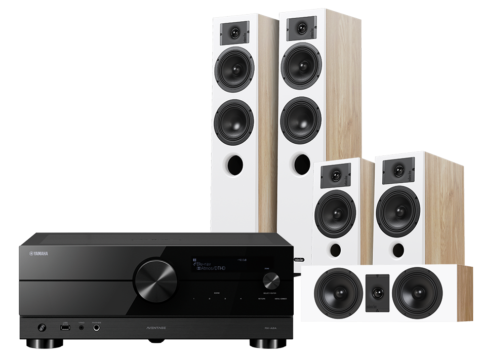 Yamaha RX-A2A (czarny) + Diva 5 (dąb) + Diva 3 (dąb) + Diva 7 (dąb)