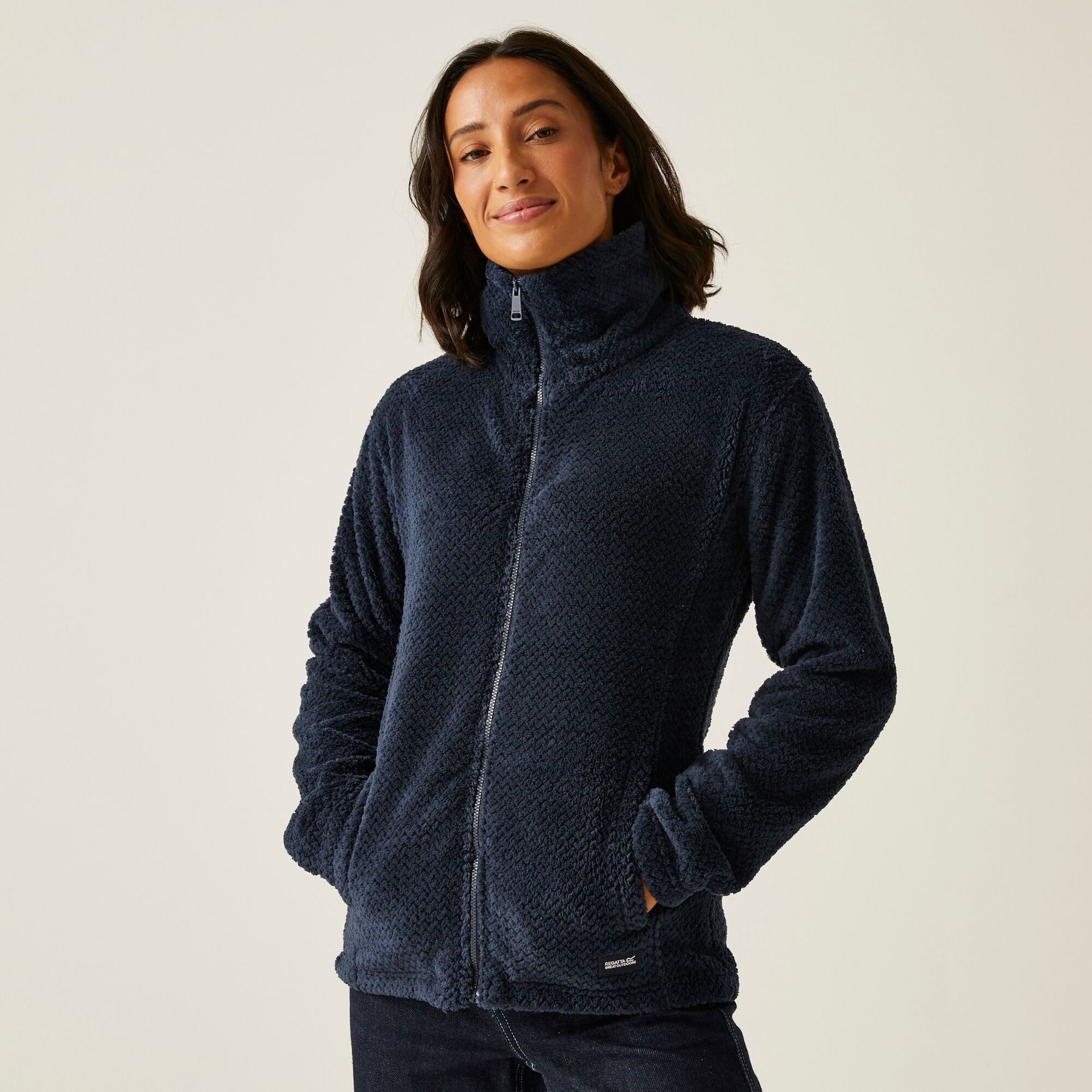Regatta Damski Polar z Suwakiem Heidy Fluffy Granatowy, Rozmiar: 40
