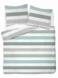 Detexpol Pościel satynowa 160x200 biała szara zielona pasy 5053B Home Satin 27