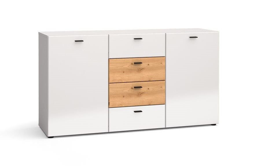 Komoda Oviedo Typ 40 Biały Połysk / Dąb Artisan