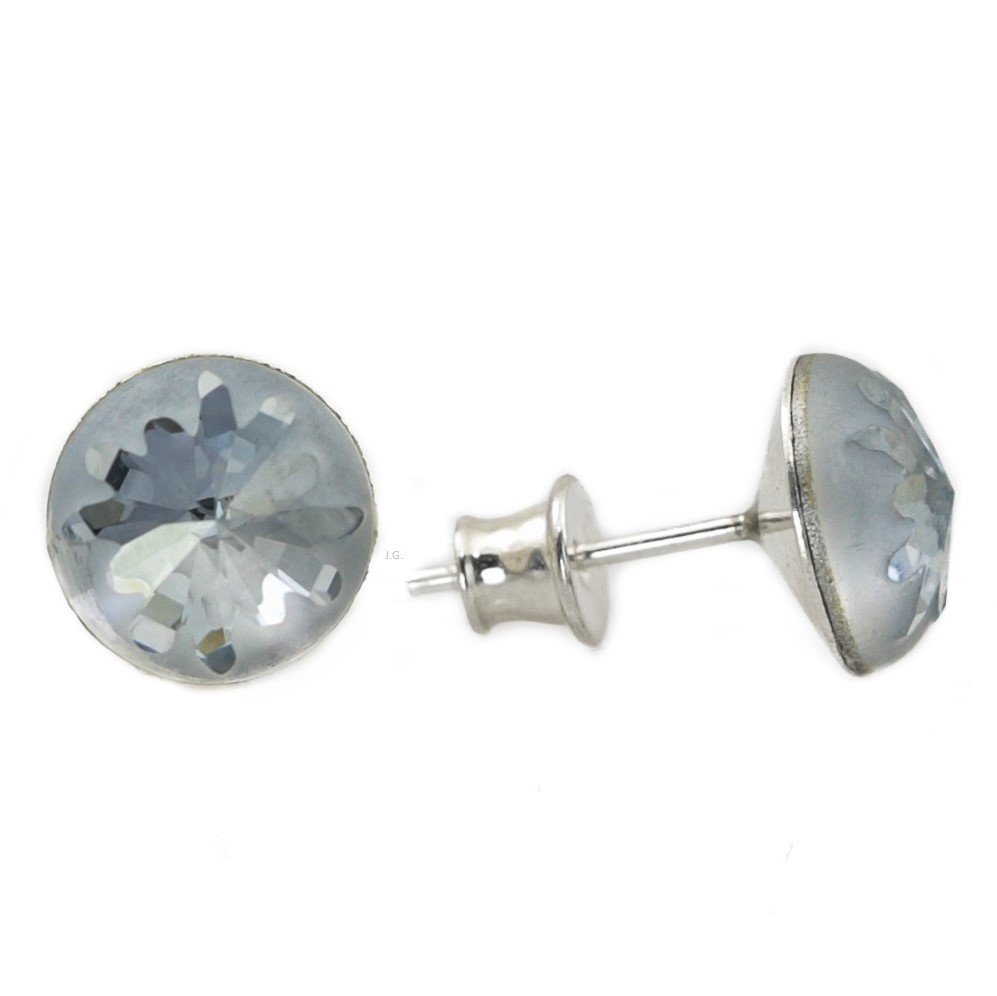 Kolczyki sztyfty jeżowce Swarovski blue shade i srebro 925 / JG. Projekt