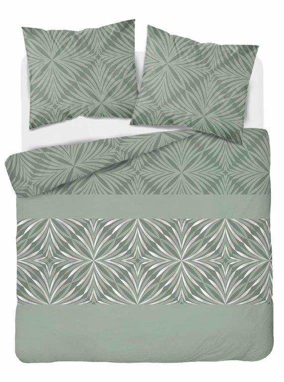 Pościel satynowa 200x220 4767c zielona elegancka