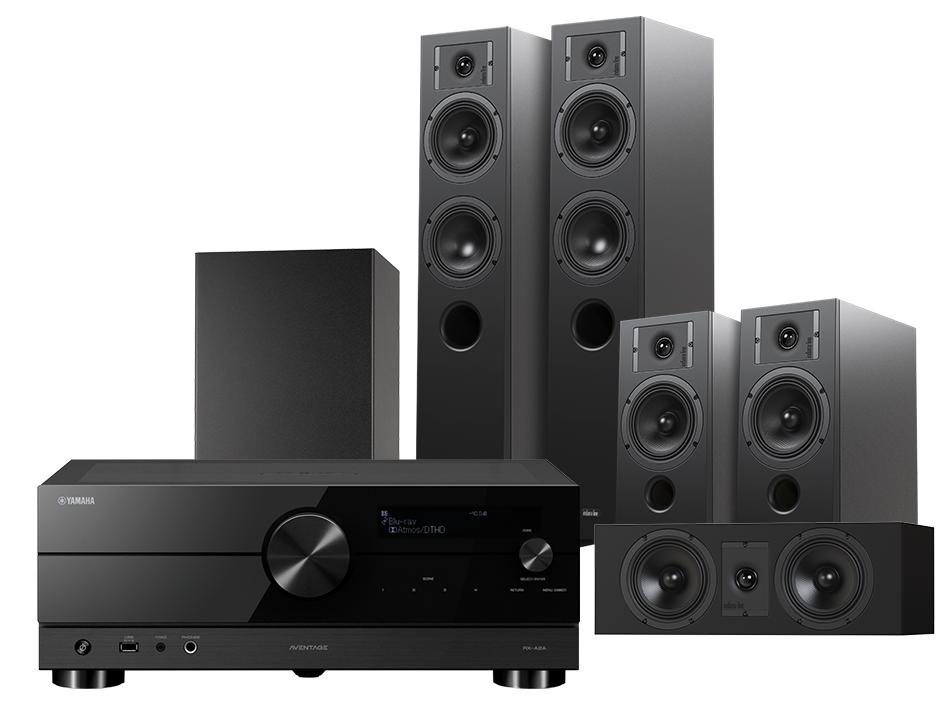 Yamaha RX-A2A (czarny) + Diva 5 (czarny) +Diva 3 (czarny) + Diva 7 (czarny) + Basso 880 (czarny)